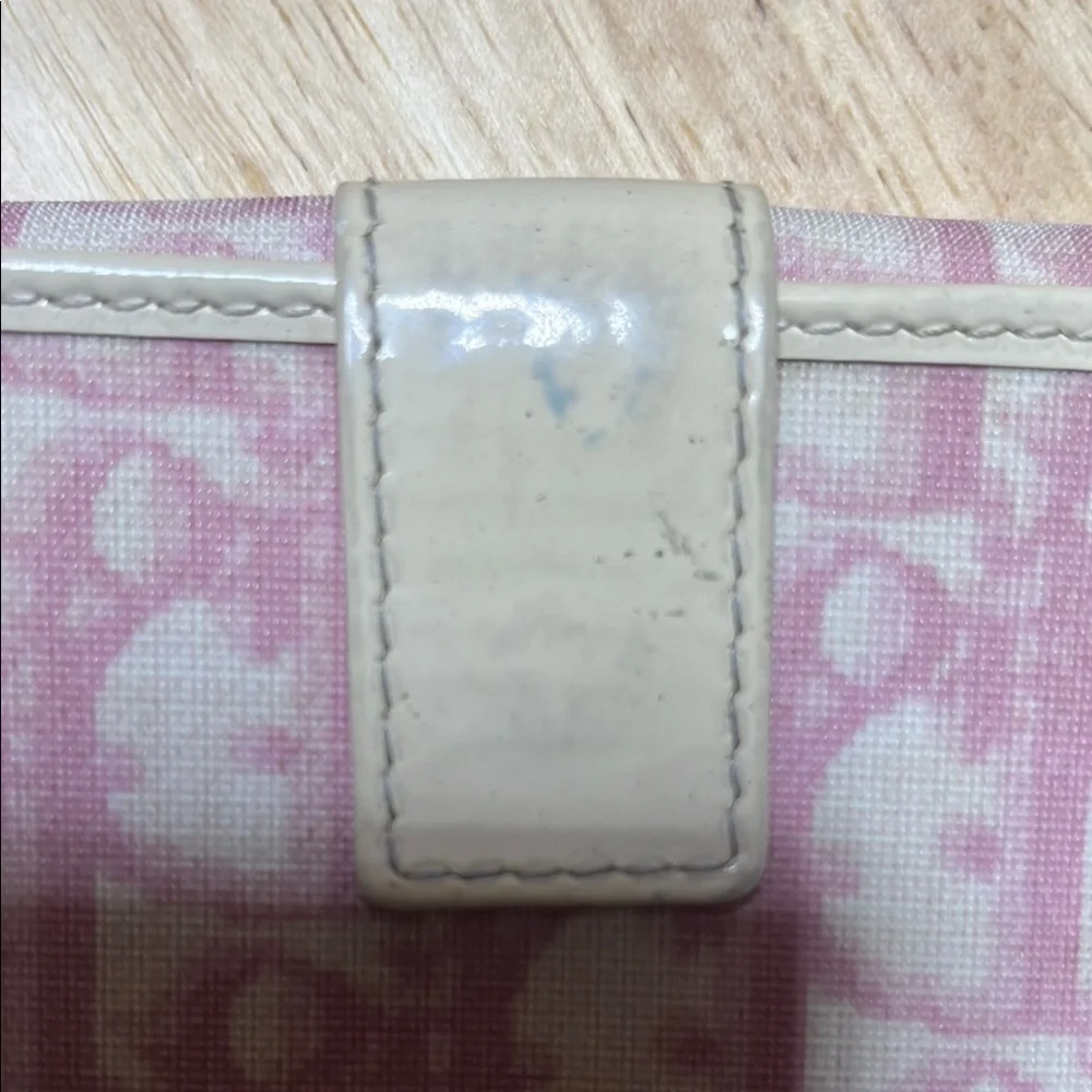 Dior Pink and Cream Canvas Wallet